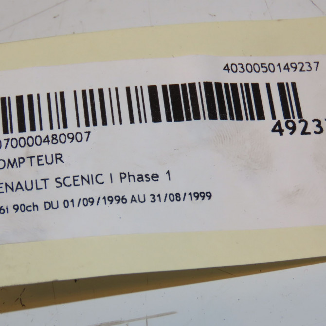Compteur occasion RENAULT SCENIC I Phase 1 09-1996->08-1999 1.6i 90ch 7711368922 4