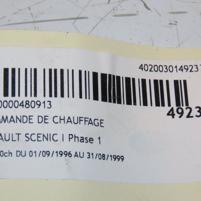 Commande de chauffage occasion RENAULT SCENIC I Phase 1 09-1996->08-1999 1.6i 90ch 7701209441 3