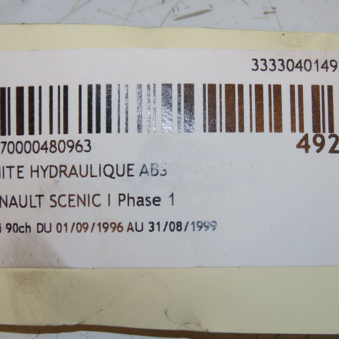 Unité hydraulique ABS occasion RENAULT SCENIC I Phase 1 09-1996->08-1999 1.6i 90ch 7701204887 3