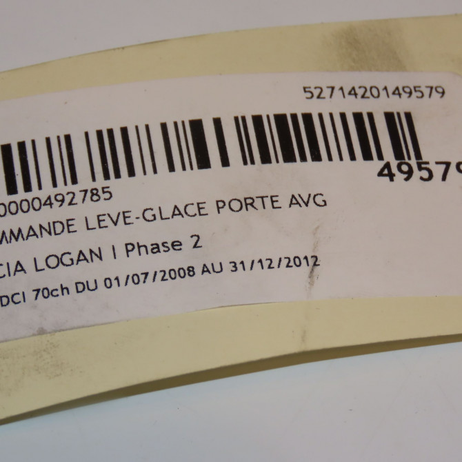 Commande lève-glace porte avant gauche occasion DACIA LOGAN I Phase 2 07-2008->12-2012 1.5 DCI 70ch 6001546816 3