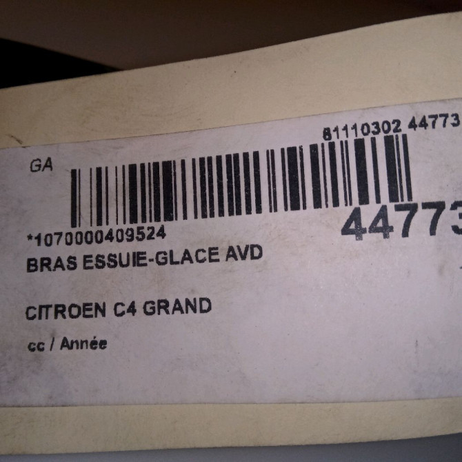 Bras essuie-glace avant droit occasion CITROEN C4 GRAND PICASSO II 9837605180 4