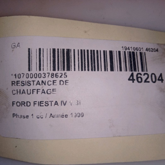 Resistance de chauffage occasion FORD FIESTA IV Phase 1 09-1995->09-1999 1.3i 4