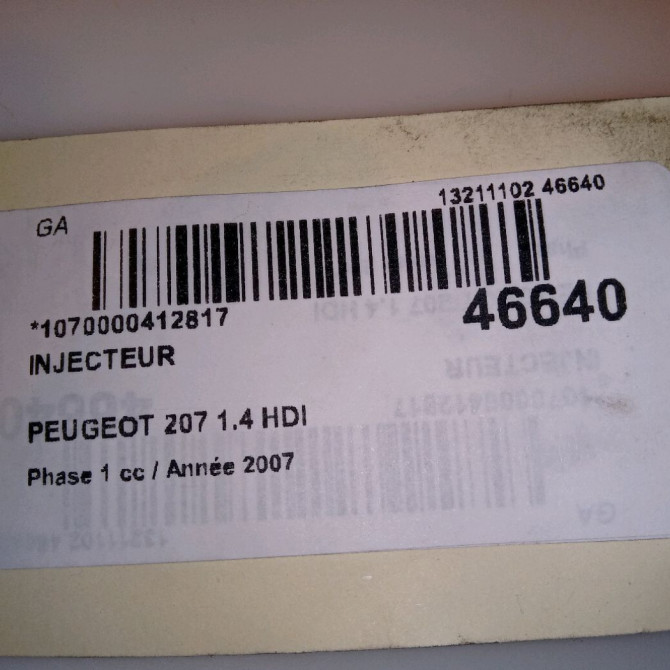 Injecteur occasion PEUGEOT 207 Phase 1 04-2006->06-2013 1.4 HDI 1980K2 5