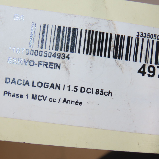 Servo-frein occasion DACIA LOGAN I Phase 1 MCV 01-2007->10-2008 1.5 DCI 85ch 472109134R 3