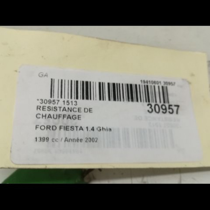 Resistance de chauffage occasion FORD FIESTA V Phase 1 09-2002->10-2005 1.4 TDCI 1855157 4
