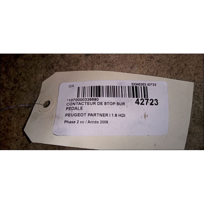 occasion PEUGEOT PARTNER I Phase 2 11-2002->05-2008 1.6 HDI 90ch 453440 2