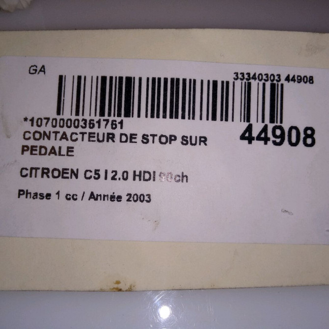 occasion CITROEN C5 I Phase 1 03-2001->09-2004 2.0 HDI 90ch 453440 3