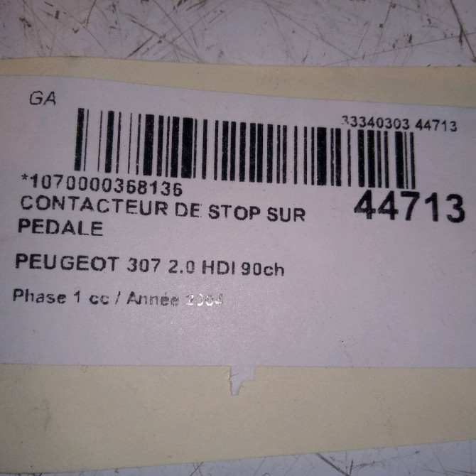 occasion PEUGEOT 307 Phase 1 04-2001->06-2005 2.0 HDI 90ch 453440 4