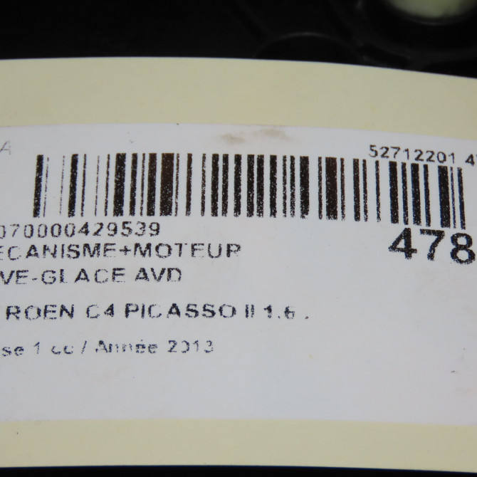 Mecanisme + moteur lève-glace avant droit occasion CITROEN C4 PICASSO II Phase 1 04-2013->... 1.6 e-HDi 8v 115ch 4