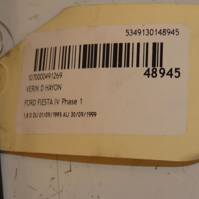 Verin droit hayon occasion FORD FIESTA IV Phase 1 09-1995->09-1999 1.8 D 1008277 3