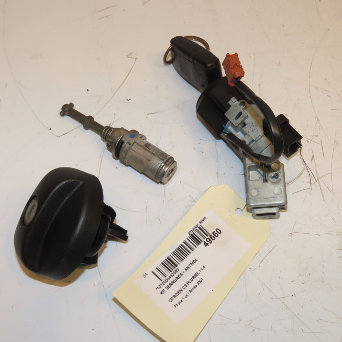 Kit serrures + antivol occasion CITROEN C3 PLURIEL I Phase 1 04-2003->09-2008 1.4 HDi 4162FN 1