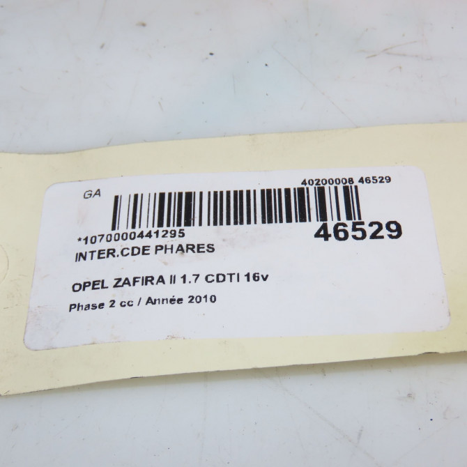 Interrupteur commande de phares occasion OPEL ZAFIRA II Phase 2 01-2008->12-2014 1.7 CDTI 16v 110ch 93185581 3