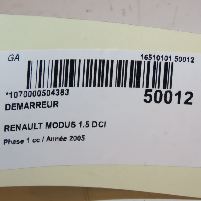 Démarreur occasion RENAULT MODUS Phase 1 09-2004->12-2007 1.5 DCI 65ch 7711134730 3
