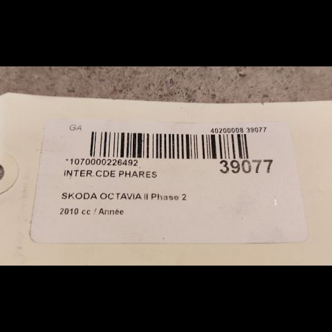 Interrupteur commande de phares occasion SKODA OCTAVIA II Phase 2 10-2008->01-2013 1K0953513G9B9 3