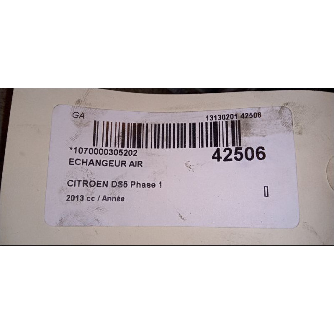 Echangeur air occasion CITROEN DS5 Phase 1 06-2011->... 384P8 3