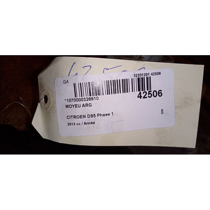 Moyeu arg occasion CITROEN DS5 Phase 1 06-2011->... 3307A2 4