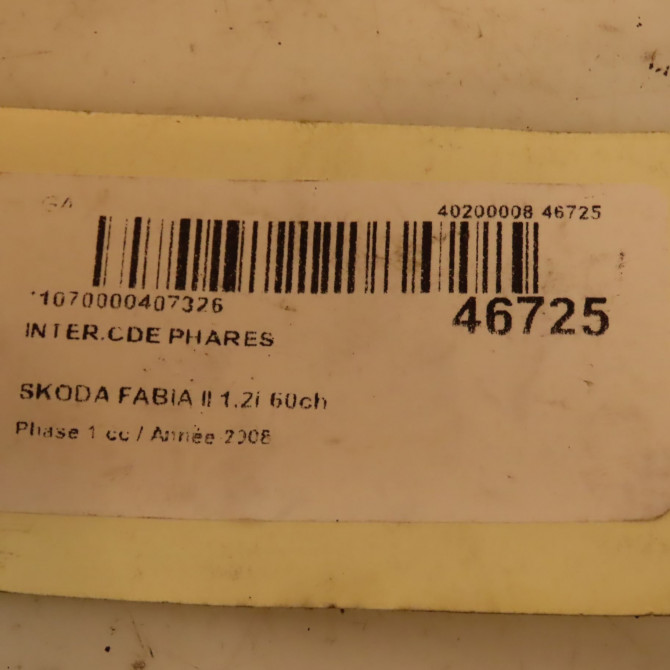 Interrupteur commande de phares occasion SKODA FABIA II Phase 1 05-2007->03-2010 1.2i 60ch 4