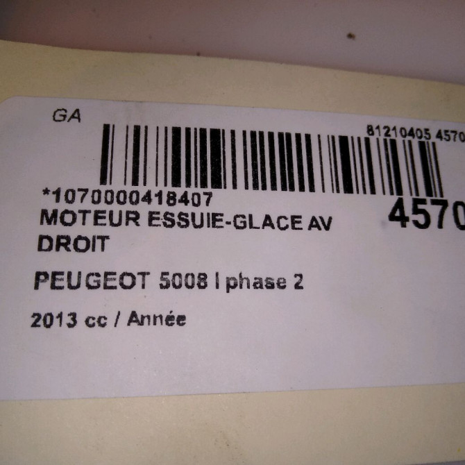 occasion PEUGEOT 5008 I phase 2 09-2013->... 6405PX 5