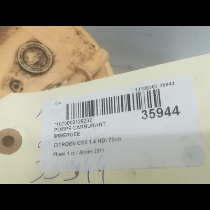 Pompe à carburant immergée occasion CITROEN C3 II Phase 1 11-2009->02-2013 1.4 HDi 70ch 1608520580 3
