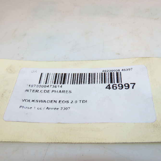 Interrupteur commande de phares occasion VOLKSWAGEN EOS Phase 1 04-2006->01-2011 2.0 TDI 140ch 1K0953513G9B9 4