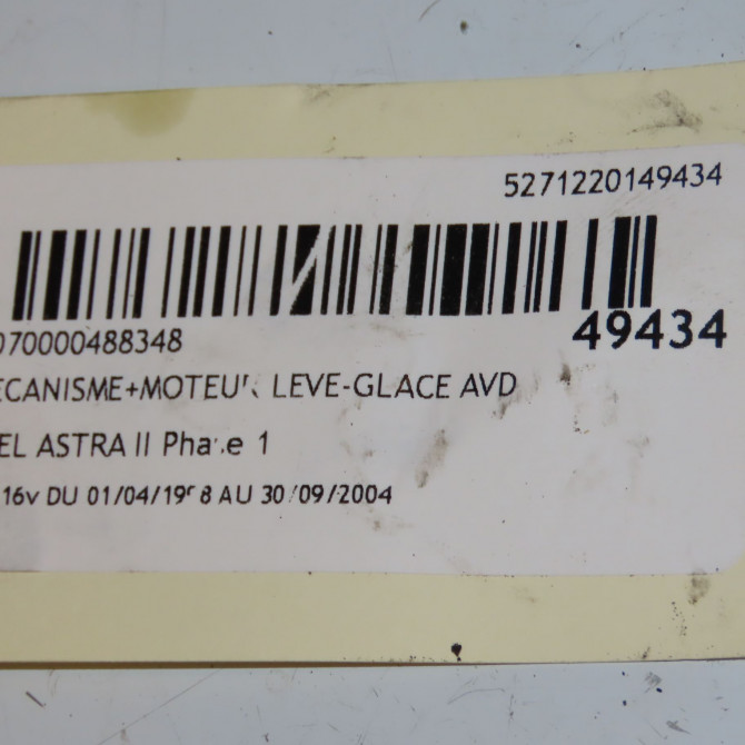 Mecanisme + moteur lève-glace avant droit occasion OPEL ASTRA II Phase 1 04-1998->09-2004 1.8i 16v 90543918 4