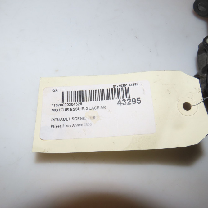Moteur essuie-glace arrière occasion RENAULT SCENIC I Phase 2 08-1999->06-2003 1.6i 107ch 7701472211 3
