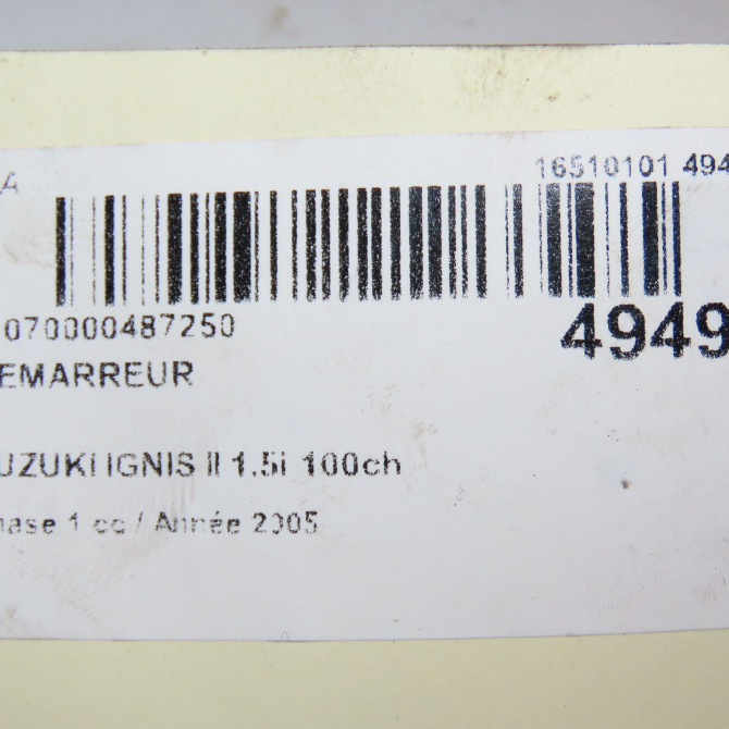 Démarreur occasion SUZUKI IGNIS II Phase 1 09-2003->09-2009 1.5i 100ch 3110063J00 4
