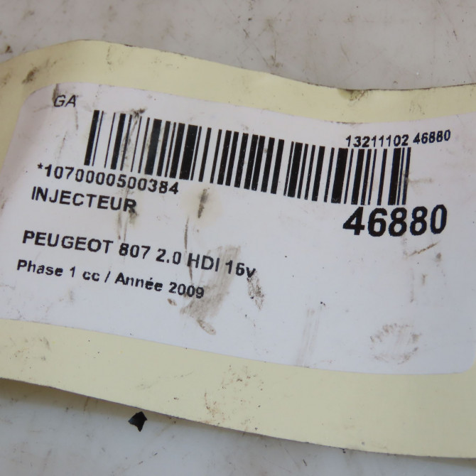 Injecteur occasion PEUGEOT 807 Phase 1 06-2002->12-2014 2.0 HDI 16v 136ch 3