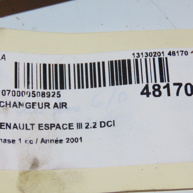 Echangeur air occasion RENAULT ESPACE III Phase 1 12-1996->09-2002 2.2 DCI 130ch 6025312322 4