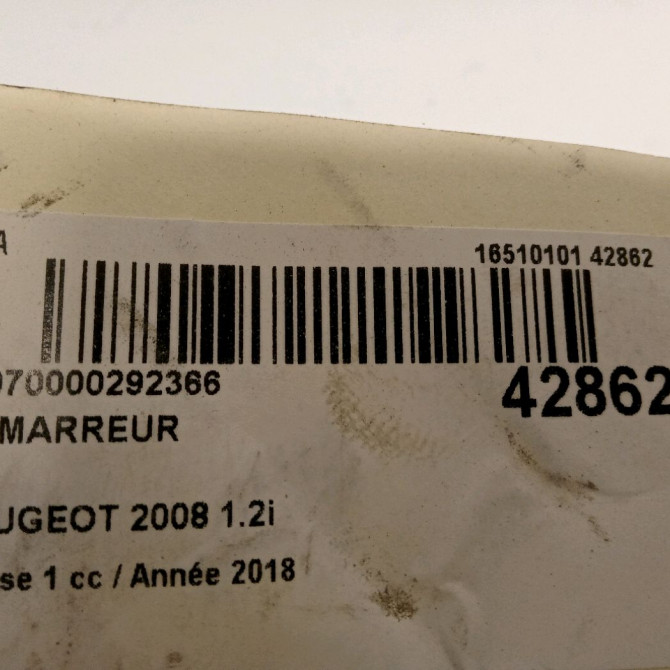 Démarreur occasion PEUGEOT 2008 Phase 1 01-2013->... 1.2i PURETECH 110ch 9674077280 4