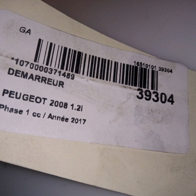 Démarreur occasion PEUGEOT 2008 Phase 1 01-2013->... 1.2i PURETECH 110ch 9674077280 5