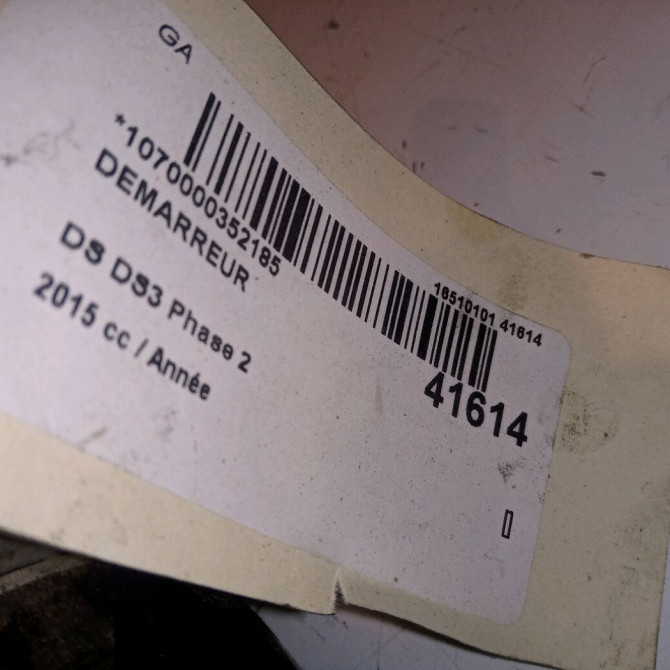 Démarreur occasion DS DS3 Phase 2 06-2014->... 9674077280 5