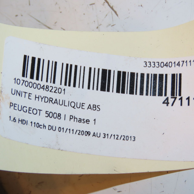 Unité hydraulique ABS occasion PEUGEOT 5008 I Phase 1 11-2009->12-2013 1.6 HDI 110ch 1607510480 4