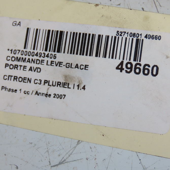 Commande lève-glace porte avant droite occasion CITROEN C3 PLURIEL I Phase 1 04-2003->09-2008 1.4 HDi 6554QX 4