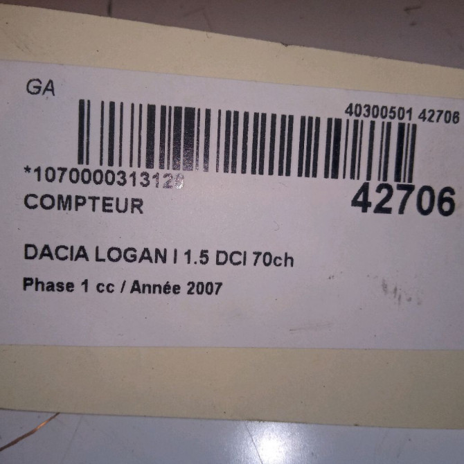 Compteur occasion DACIA LOGAN I Phase 1 06-2005->06-2008 1.5 DCI 70ch 248101844R 4