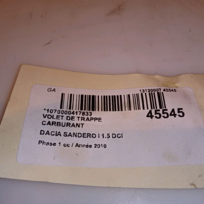 Volet de trappe carburant occasion DACIA SANDERO I Phase 1 06-2008->10-2012 1.5 DCI 85ch 788306894R 4