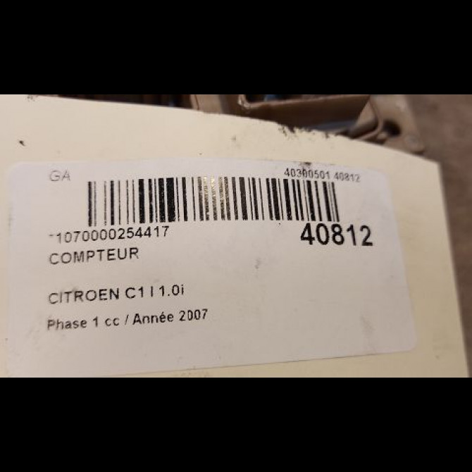 Compteur occasion CITROEN C1 I Phase 1 06-2005->11-2008 1.0i 6103AT 3