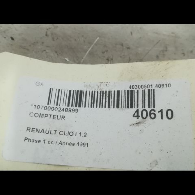 Compteur occasion RENAULT CLIO I Phase 1 06-1990->03-1994 1.2 7700806691 3