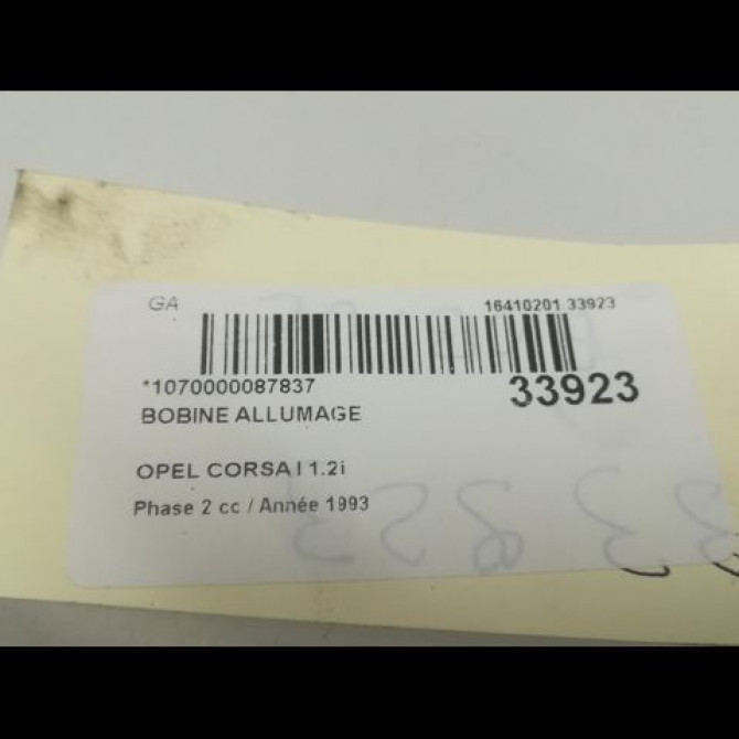 Bobine allumage occasion OPEL CORSA I Phase 2 07-1990->12-1991 1.2i 4