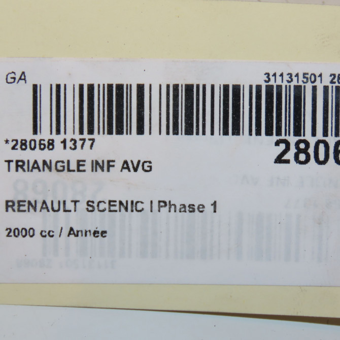 Triangle inf avg occasion RENAULT SCENIC I Phase 1 09-1996->08-1999 8200737132 4
