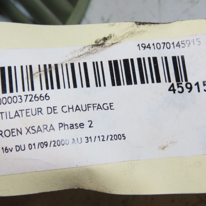 Ventilateur de chauffage occasion CITROEN XSARA Phase 2 09-2000->12-2005 1.6i 16v 6441N0 3