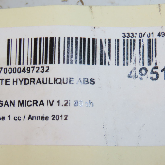 Unité hydraulique ABS occasion NISSAN MICRA IV Phase 1 11-2010->12-2013 1.2i 80ch 476601HB0C 3