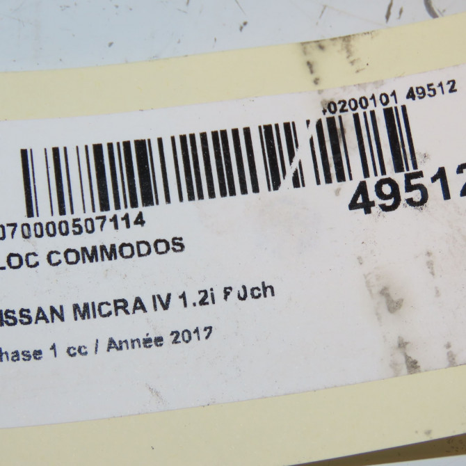 Bloc commodos occasion NISSAN MICRA IV Phase 1 11-2010->12-2013 1.2i 80ch 255603SL2A 4