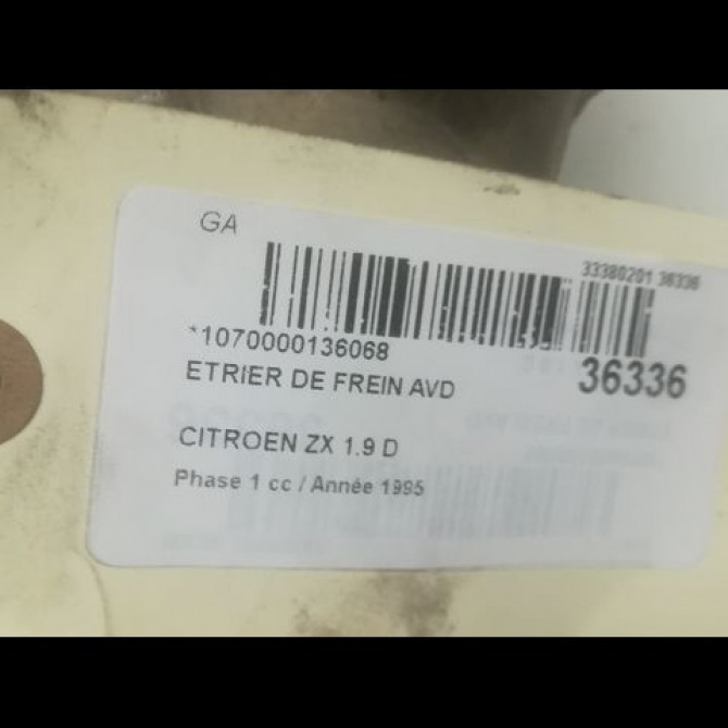 Etrier de frein avant droit occasion CITROEN ZX Phase 1 05-1992->06-1994 1.9 D 441004 3