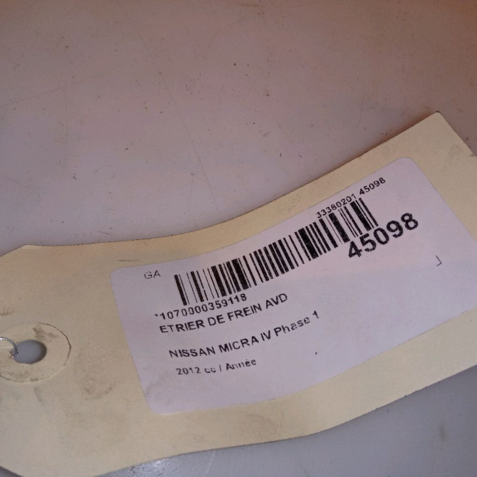 Etrier de frein avant droit occasion NISSAN MICRA IV Phase 1 11-2010->12-2013 410011HA0B 4