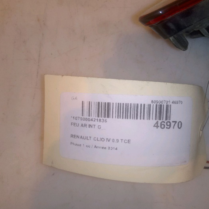 Feu arrière interieur gauche occasion RENAULT CLIO IV Phase 1 07-2012->... 0.9 TCE 90ch 5