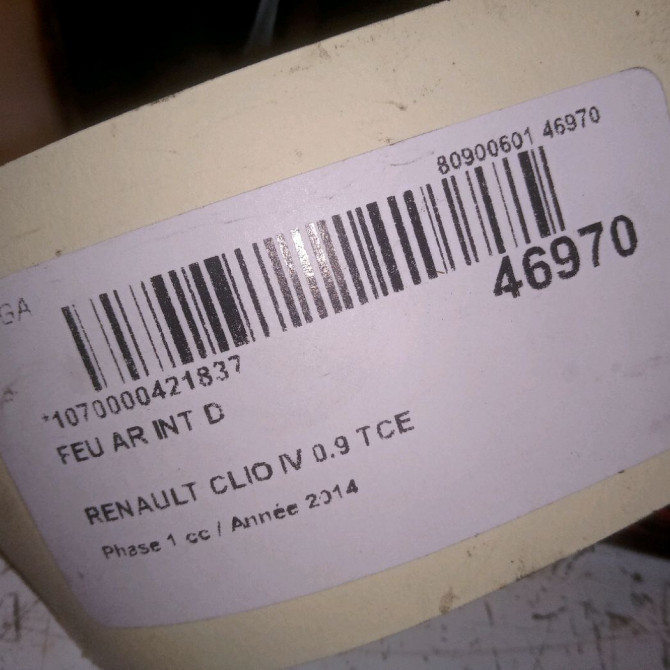 Feu arrière intérieur droit occasion RENAULT CLIO IV Phase 1 07-2012->... 0.9 TCE 90ch 5