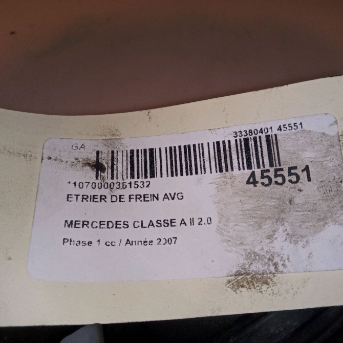 Etrier de frein avant gauche occasion MERCEDES CLASSE A II Phase 1 12-2004->04-2008 2.0 CDI 16v 110ch 1694201383 4