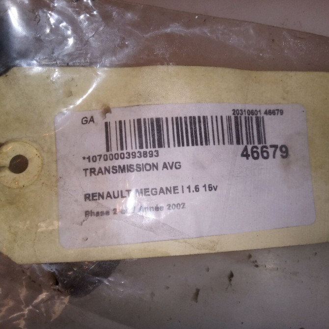 Transmission avant gauche occasion RENAULT MEGANE I Phase 2 03-1999->06-2003 1.6 16v 8200090175 5