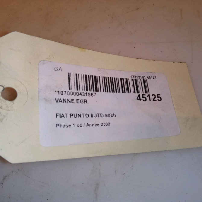 Vanne EGR occasion FIAT PUNTO II Phase 1 10-1999->05-2003 JTD 80ch 6